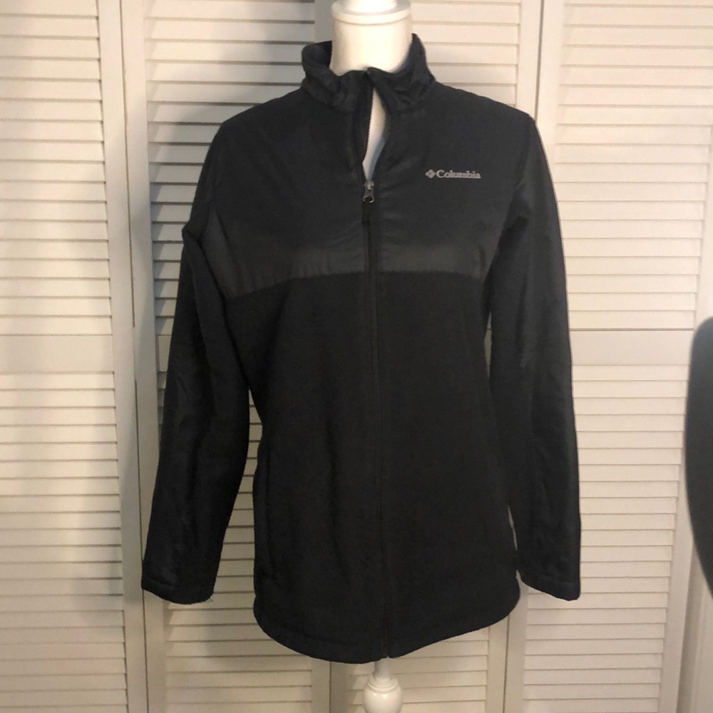 Columbia Black Youth Full zip Lightweight Fleece Jacket Size XL